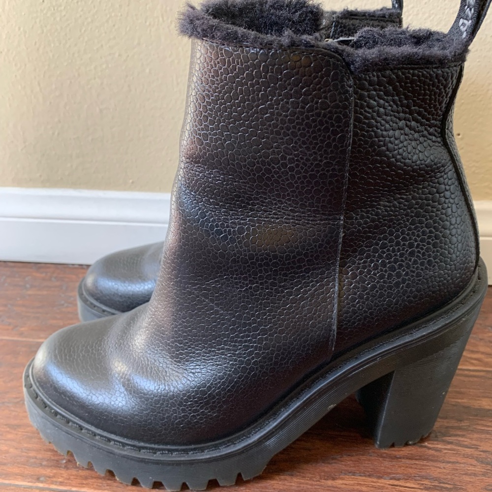 Black heeled docs